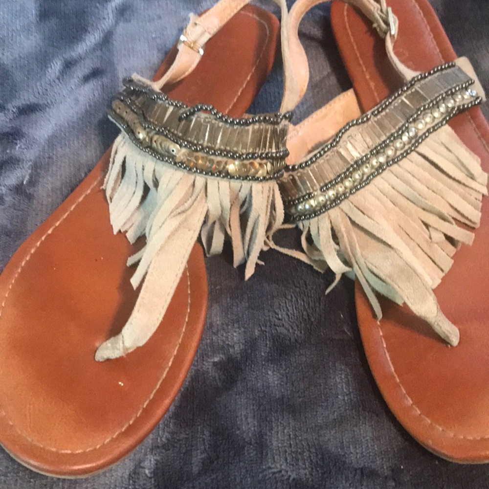 Fringed sandals